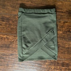 Green mini skirt
